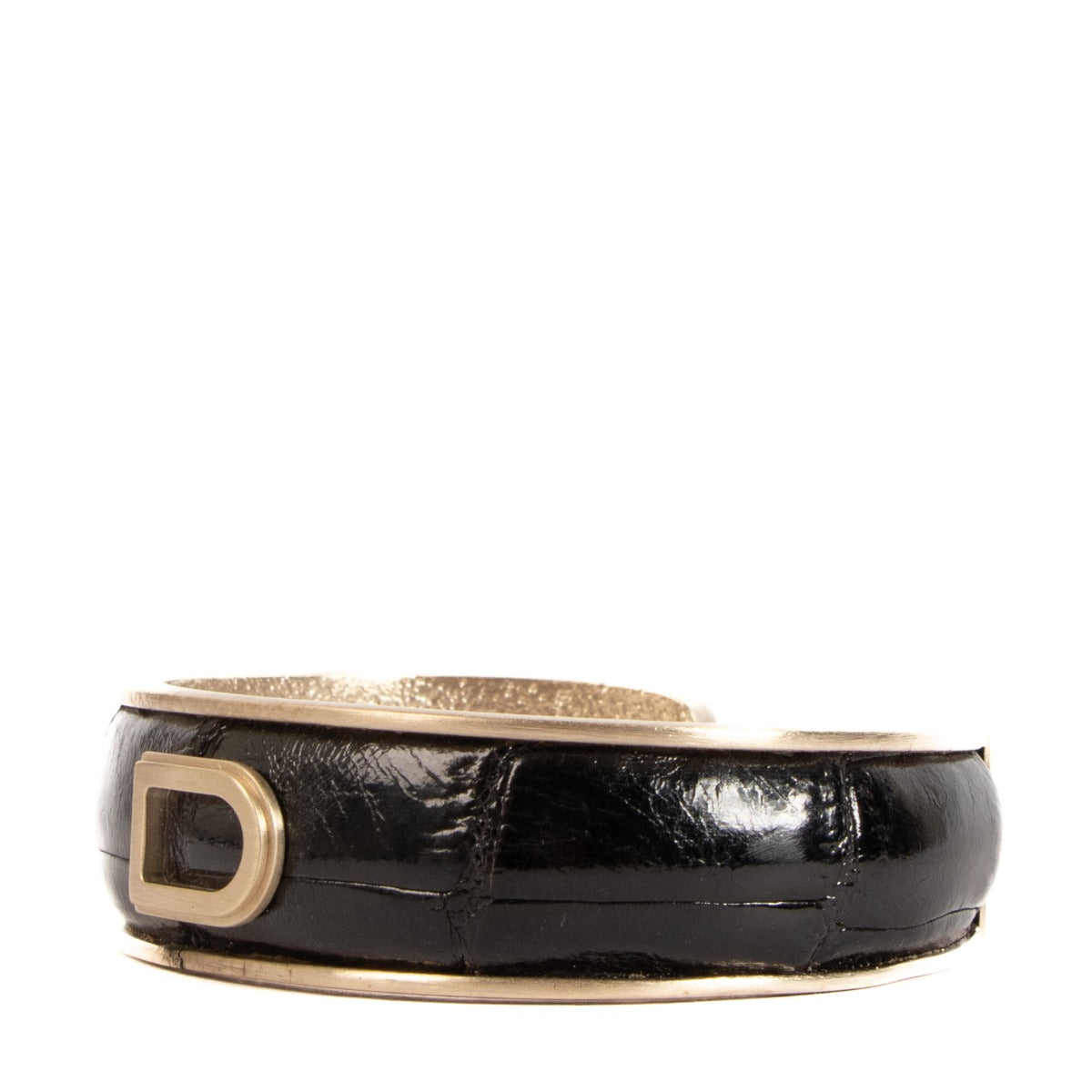 Buy an authentic Delvaux Black Crocodile Bangle Bracelet on LabelLov.com