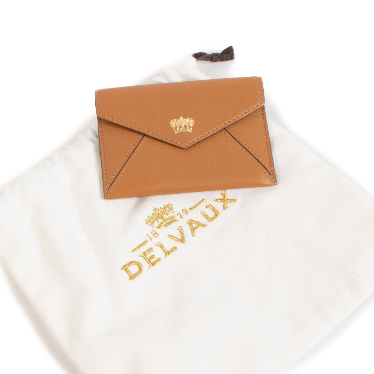 Delvaux Camel Leather Card Holder