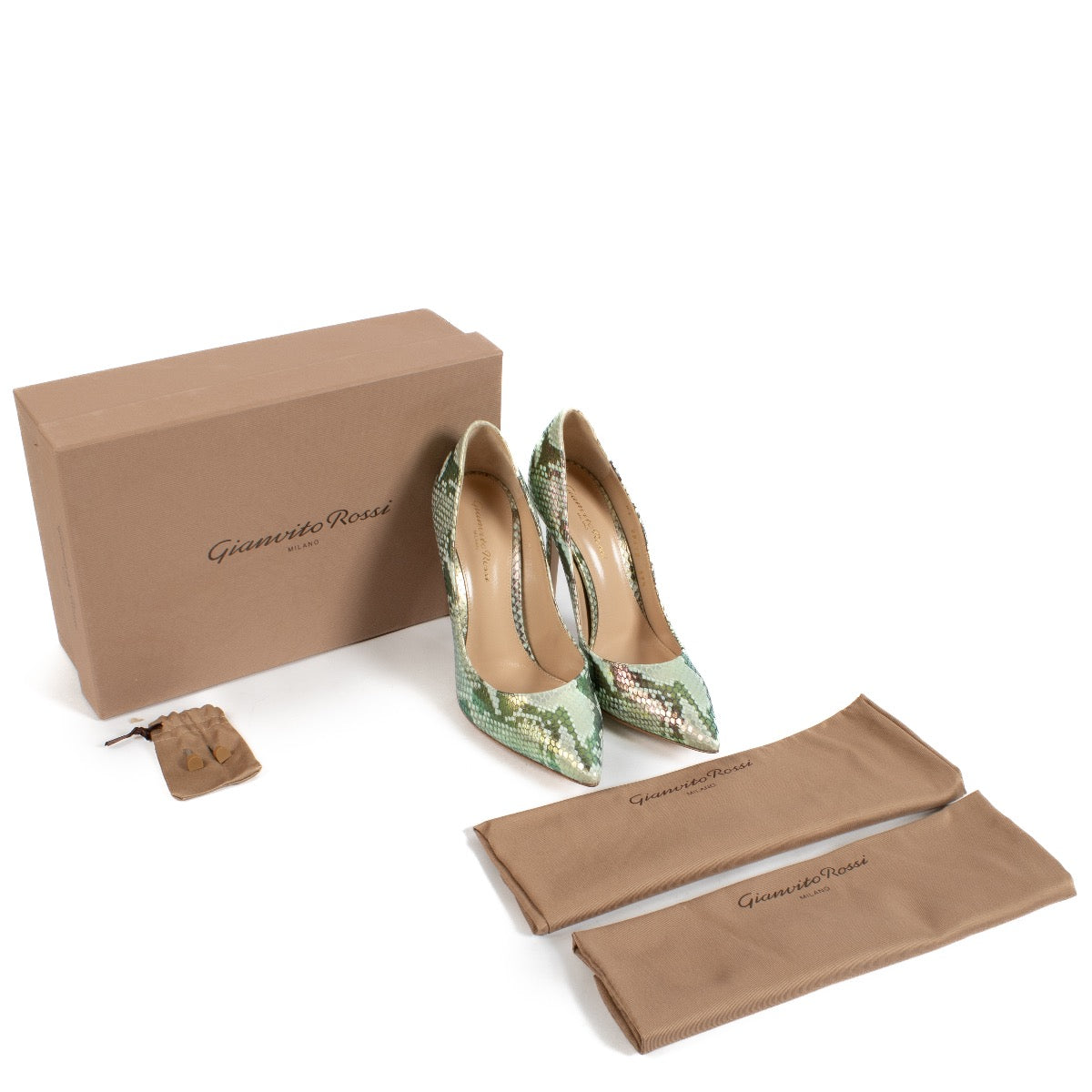 Authentic second hand Gianvito Rossi Embossed Python Gianvito 105 Pumps - Size 39,5 on Labellov.com