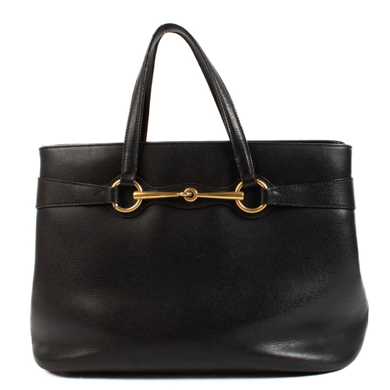 buy 100% authentic pre loved Gucci Black Leather Bright Bit Top Handle on Labellov.com