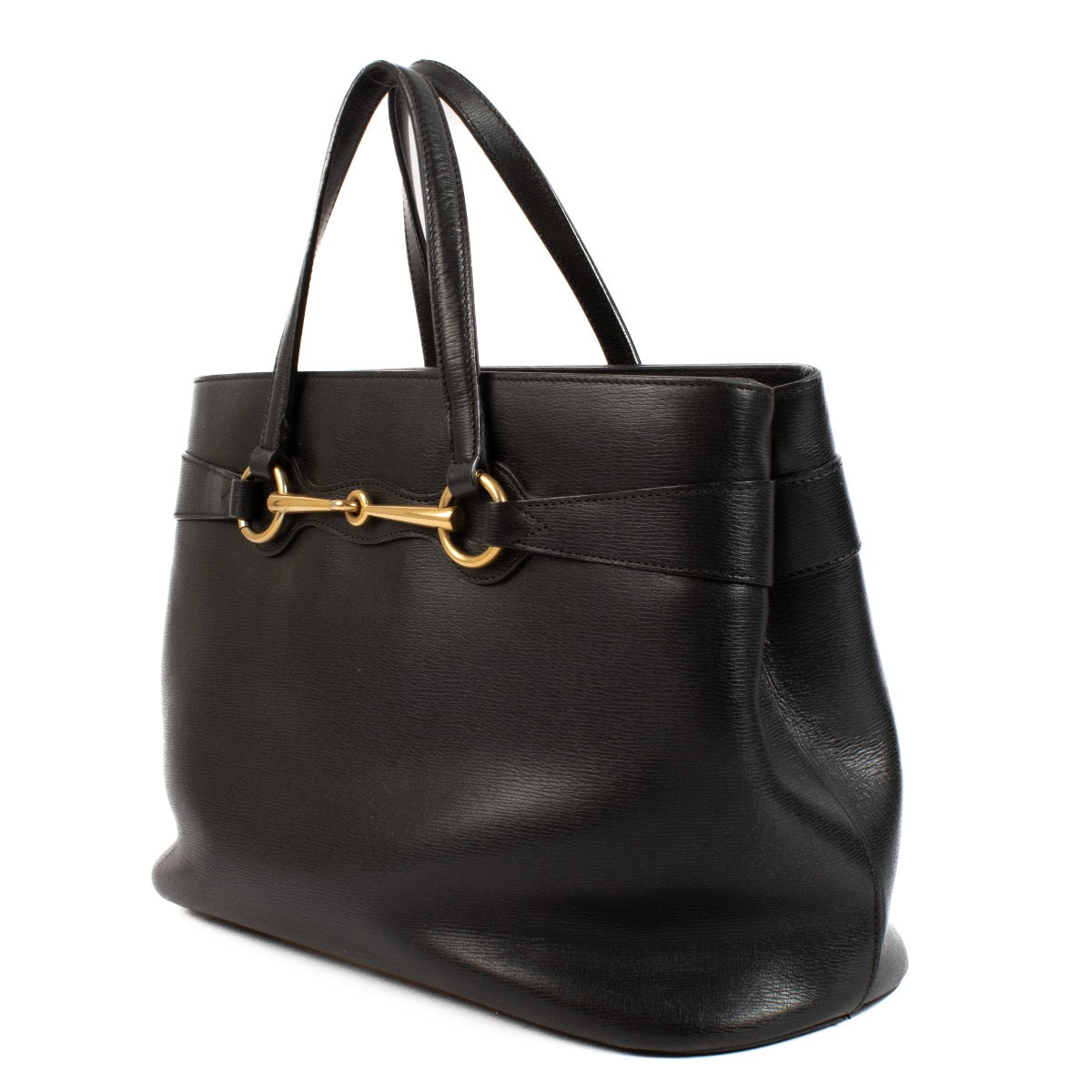 buy 100% authentic pre loved Gucci Black Leather Bright Bit Top Handle on Labellov.com