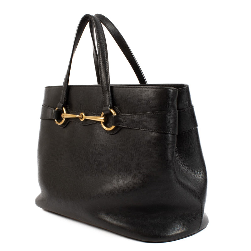 buy 100% authentic pre loved Gucci Black Leather Bright Bit Top Handle on Labellov.com