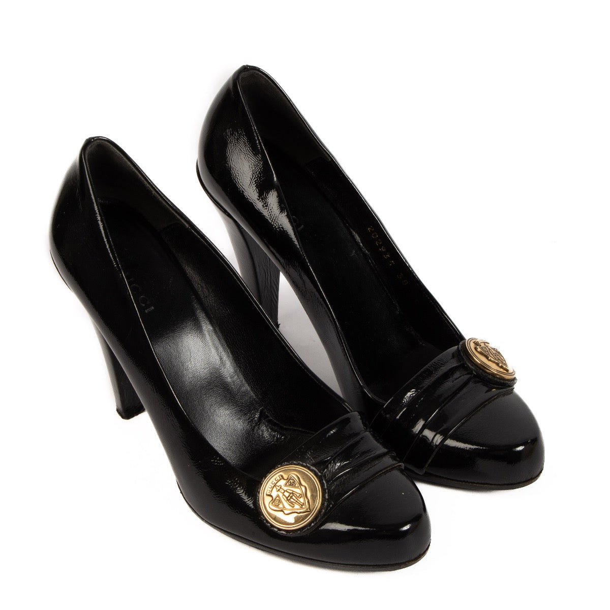 Shop 100% authentic second-hand Gucci Black Patent Leather Heels - Size 38 on Labellov.com