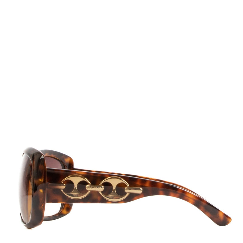 Gucci Tortoise Chain Square Sunglasses