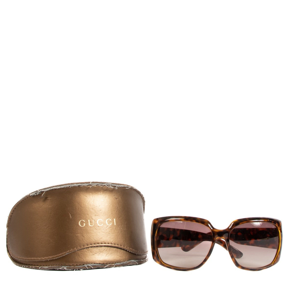 Gucci Tortoise Chain Square Sunglasses