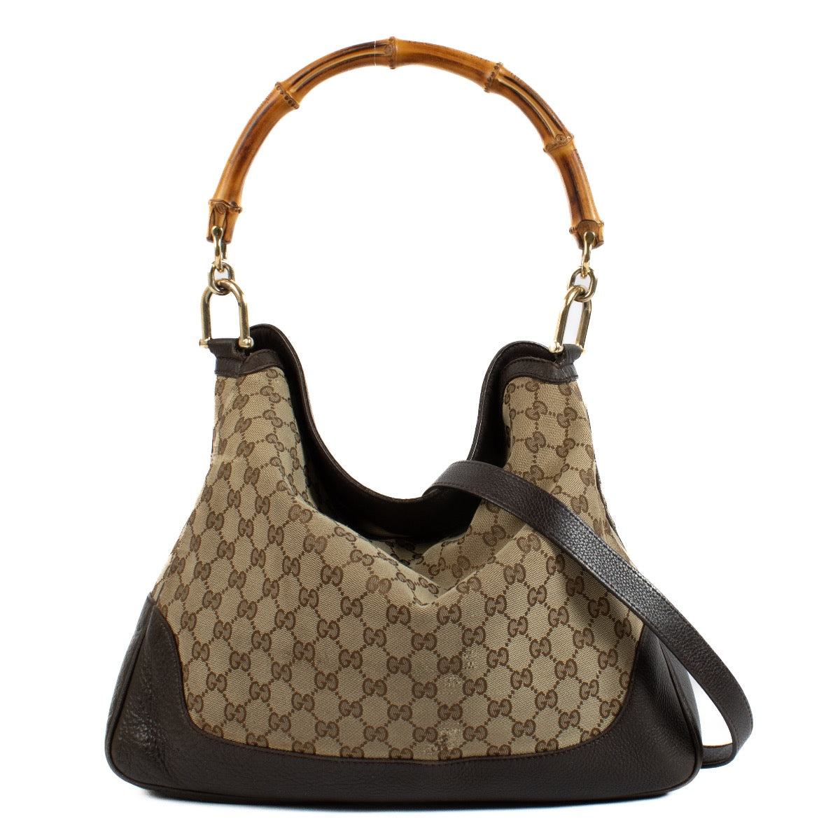 Authentic second hand Gucci GG Canvas Bamboo Hobo Bag on Labellov.com
