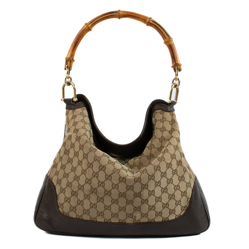Authentic second hand Gucci GG Canvas Bamboo Hobo Bag on Labellov.com