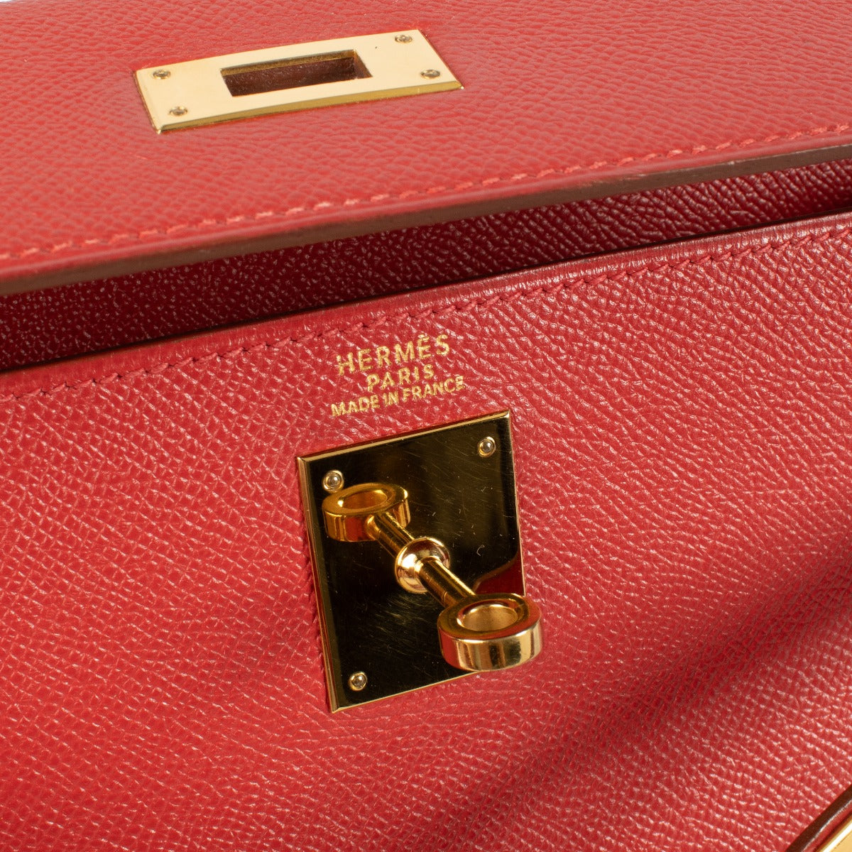 Hermès Kelly 32 Rouge Vif Courchevel GHW