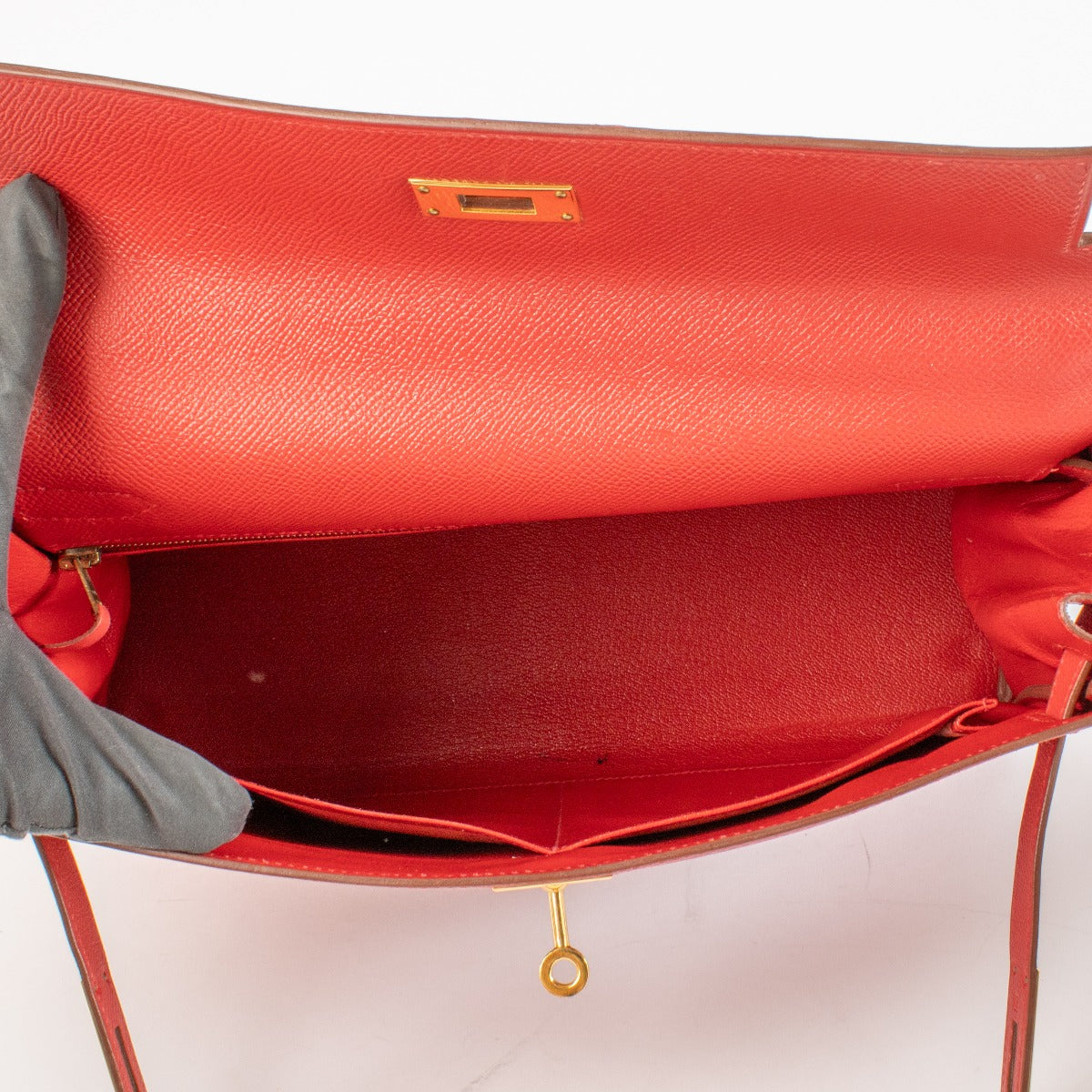 Hermès Kelly 32 Rouge Vif Courchevel GHW