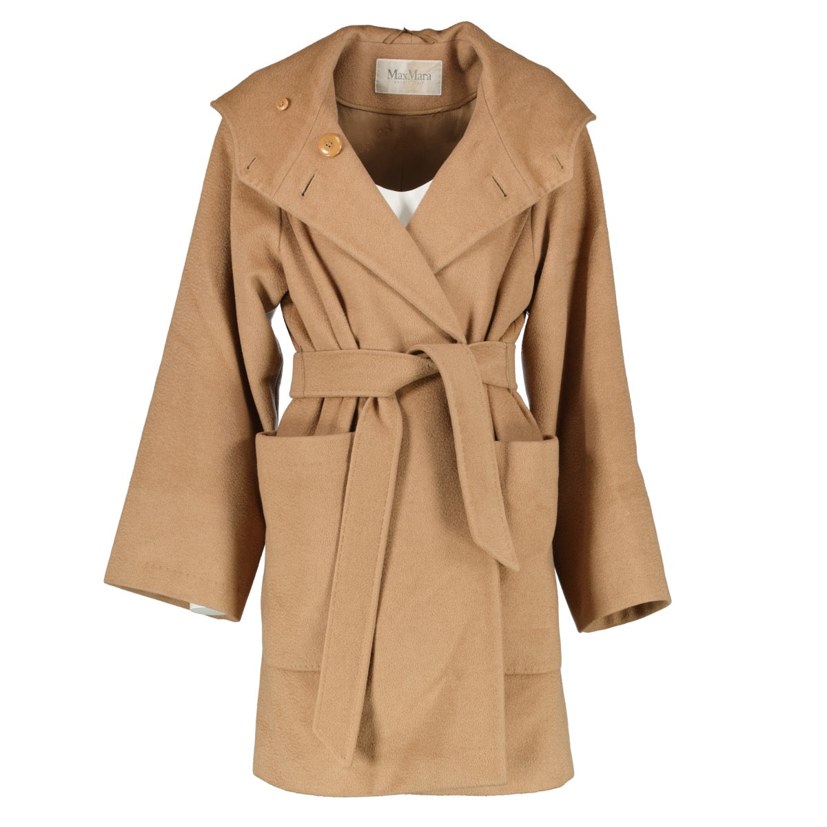 shop 100% authentic second hand Max Mara Camel Rialto Belted Coat - Size FR 36 on Labellov.com