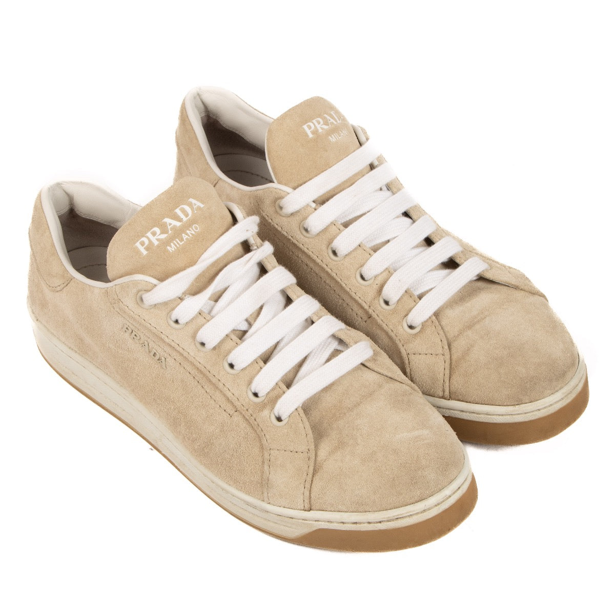 Shop 100% authentic second-hand Prada Beige Suede Sneakers - Size 39,5 on Labellov.com