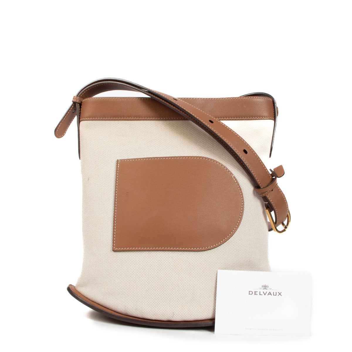 Shop this authentic second hand Delvaux Natural Tan Canvas Pin Daily Bag on Labellov.com