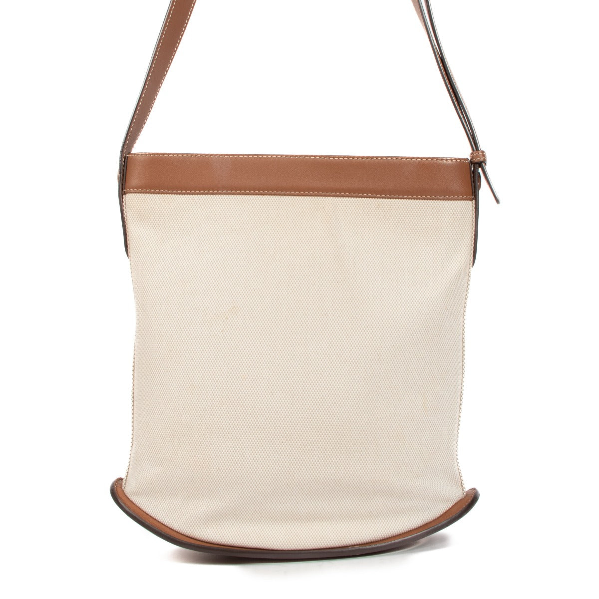 Delvaux Pin Daily Canvas Calf Trim Natural & Tan