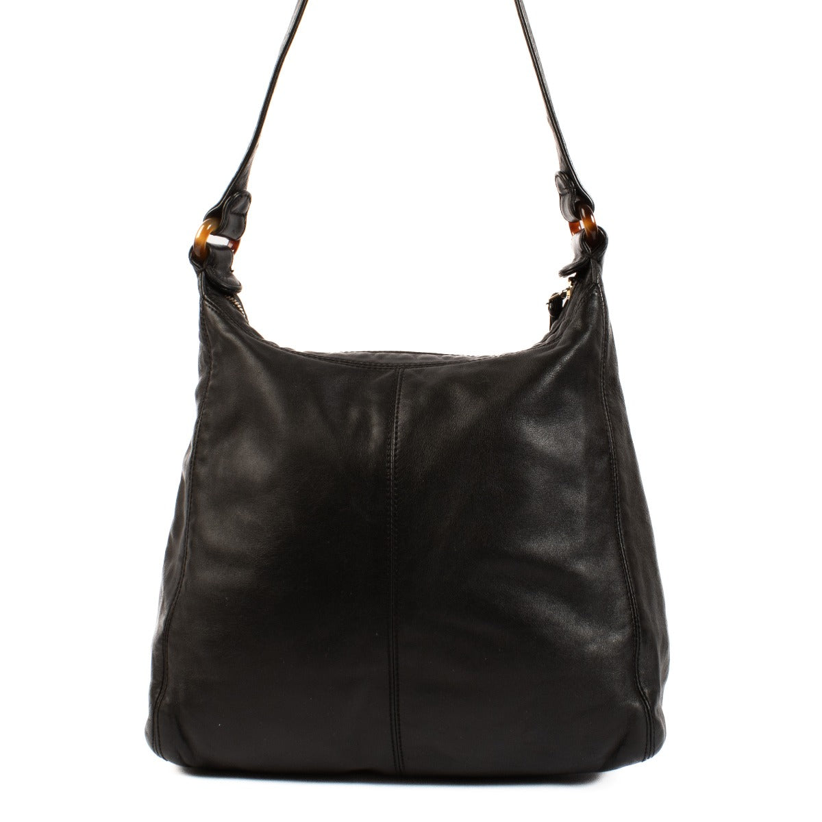 Sac hobo Chanel vintage en cuir de veau noir avec logo CC