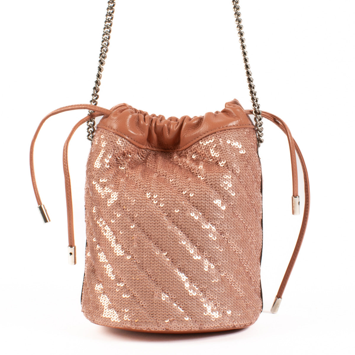 Gucci Dusty Pink Sequin GG Marmont Mini Bucket Bag