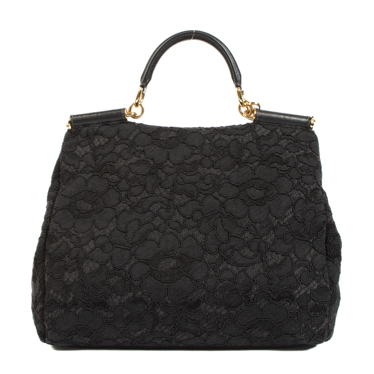 shop 100% authentic second hand Dolce & Gabbana Black Lace Large Sicily Bag on Labellov.com