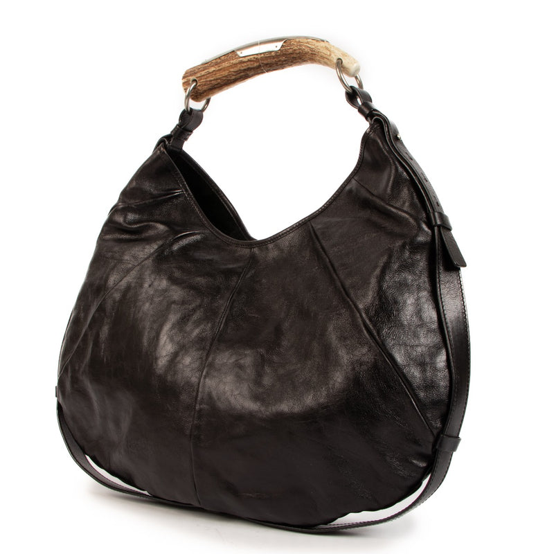 Yves Saint Laurent Black Mombasa Horn Bag