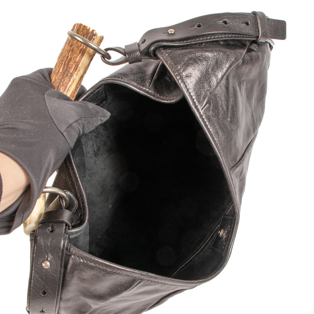 Yves Saint Laurent Black Mombasa Horn Bag