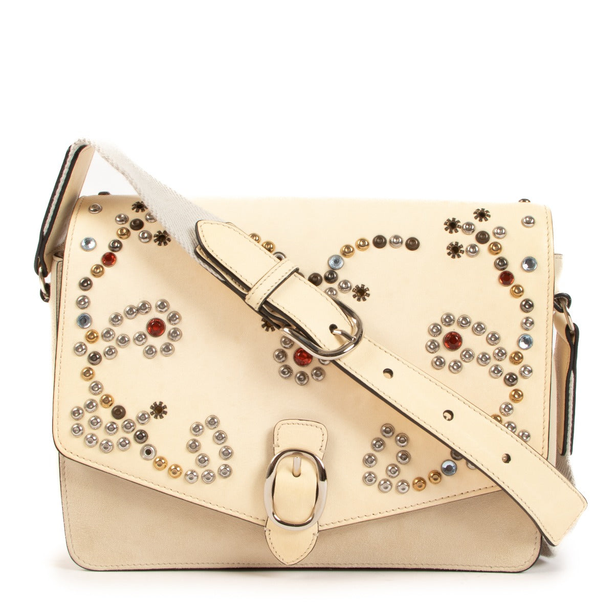 Isabel Marant Beige Leather and Suede Elvis Crossbody Bag
