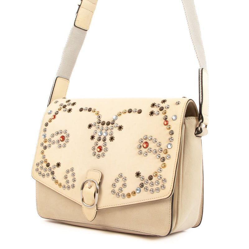 Isabel Marant Beige Leather and Suede Elvis Crossbody Bag