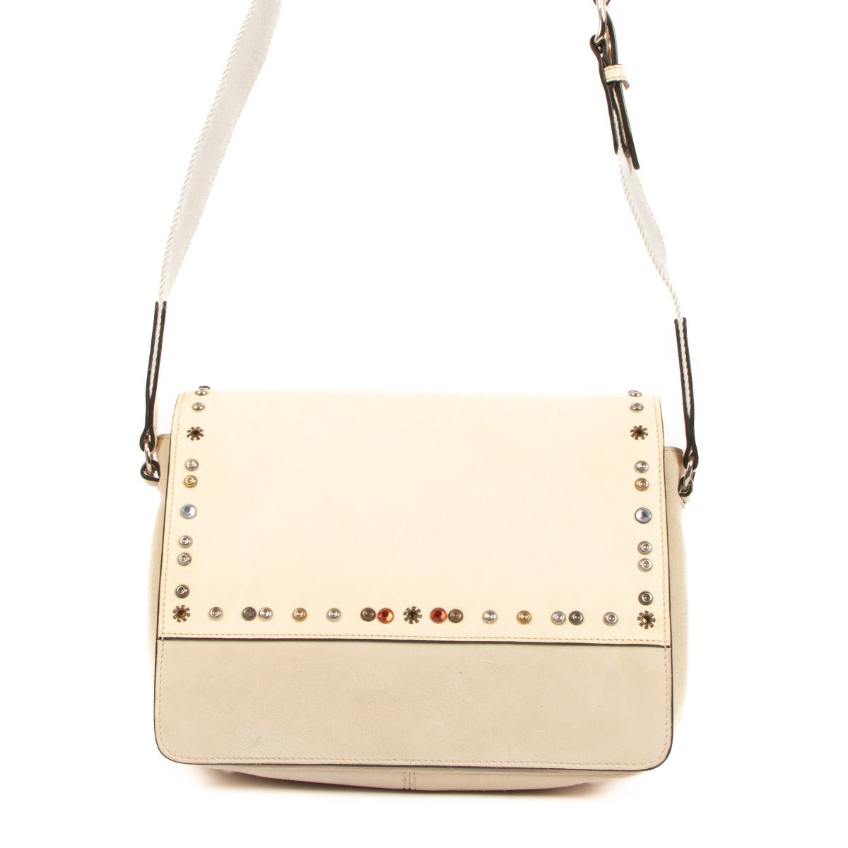 Isabel Marant Beigekleurige Elvis Crossbodytas van Leer en Suède