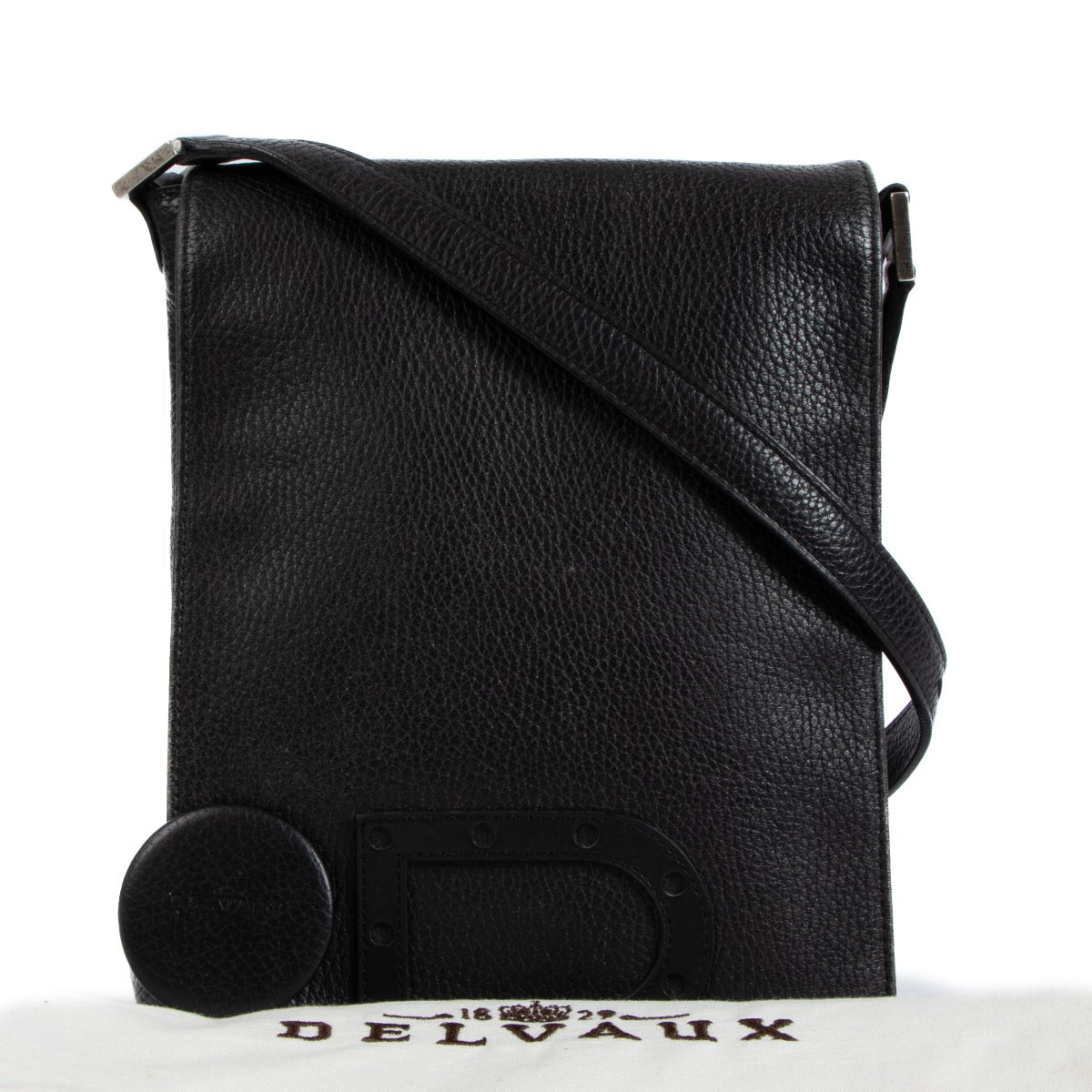 Delvaux Black Louise Baudrier PM Crossbody Bag