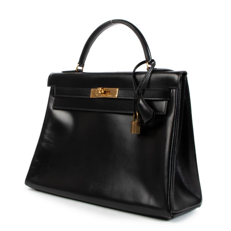 Hermès Vintage Kelly 32 Zwart Box GHW