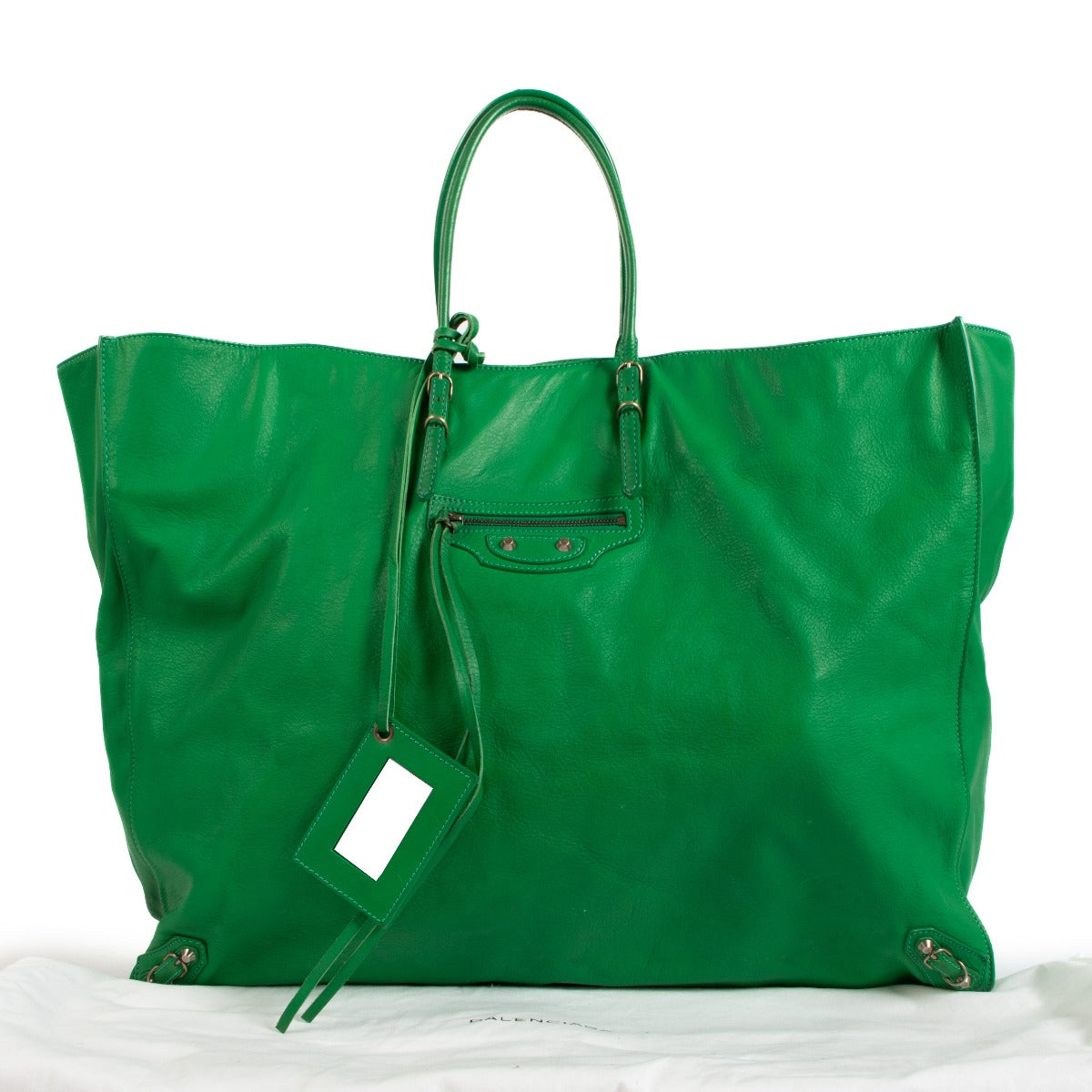 Balenciaga Green Papier XL Tote Bag