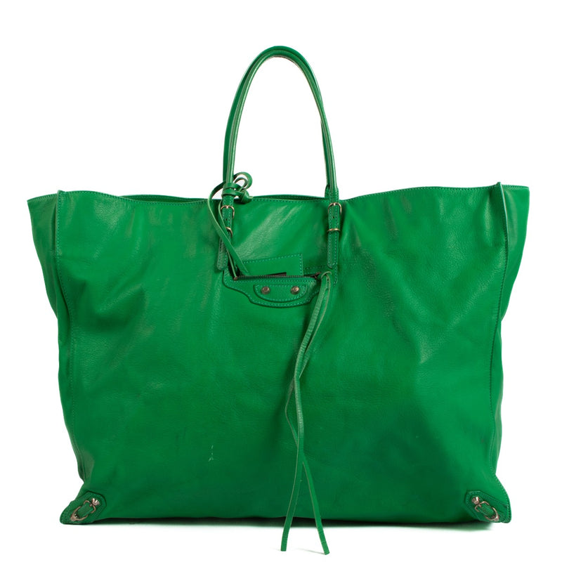 Balenciaga Green Papier XL Tote Bag