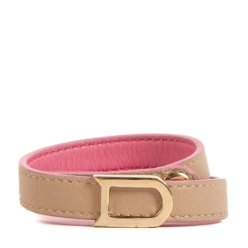 Delvaux Pink D Double Tour Bracelet