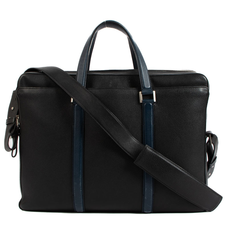 Delvaux President Black Sellier Bicolore Briefcase