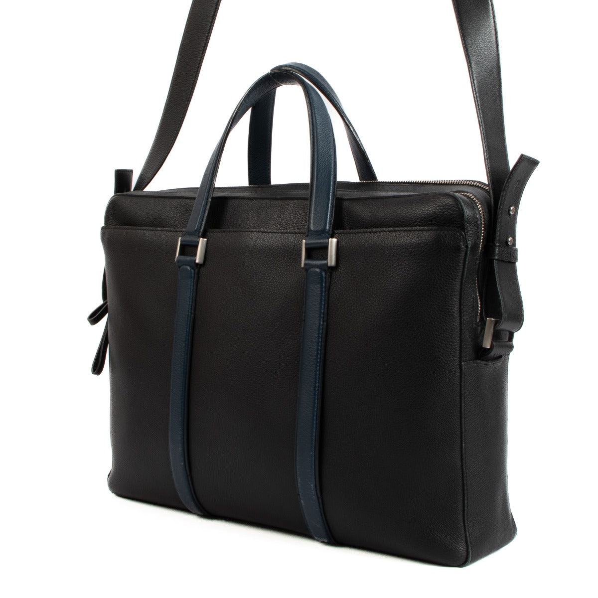 Delvaux President Black Sellier Bicolore Briefcase