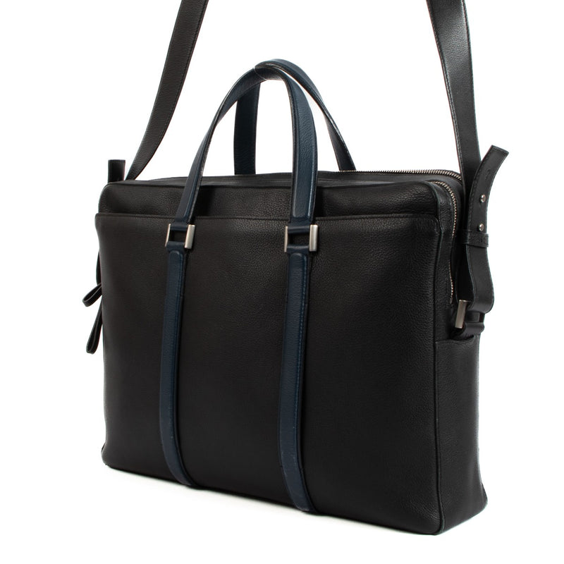 Delvaux President Black Sellier Bicolore Briefcase