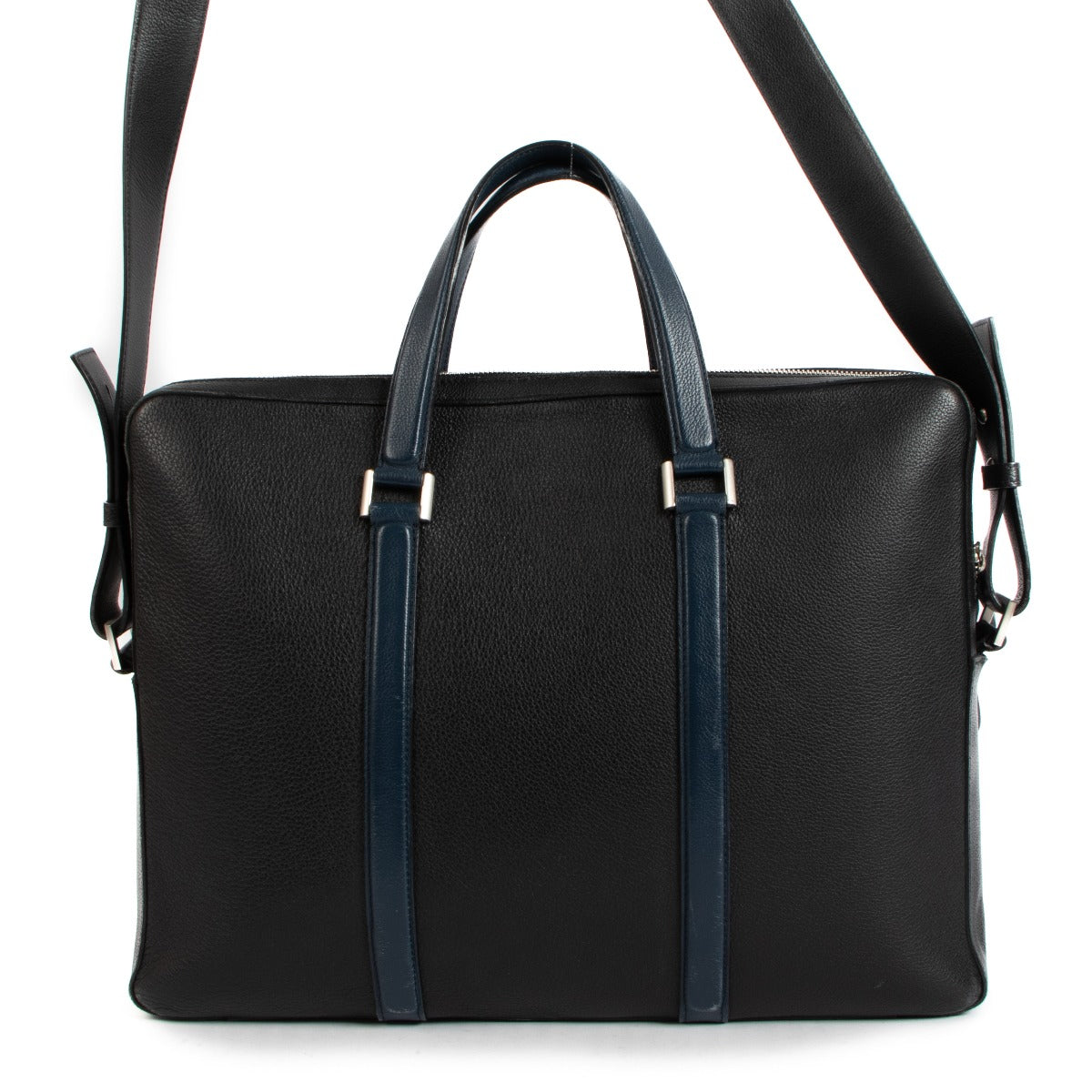 Delvaux President Black Sellier Bicolore Mallette
