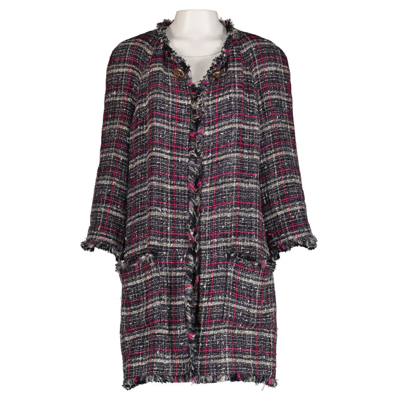 Chanel 07P Multicolor Fringe Tweed Open Jacket
