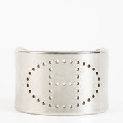 Hermès Eclipse silver bracelet with perforated H design at Labellov.com