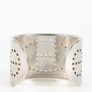 Hermès Eclipse silver bracelet with perforated H design at Labellov.com