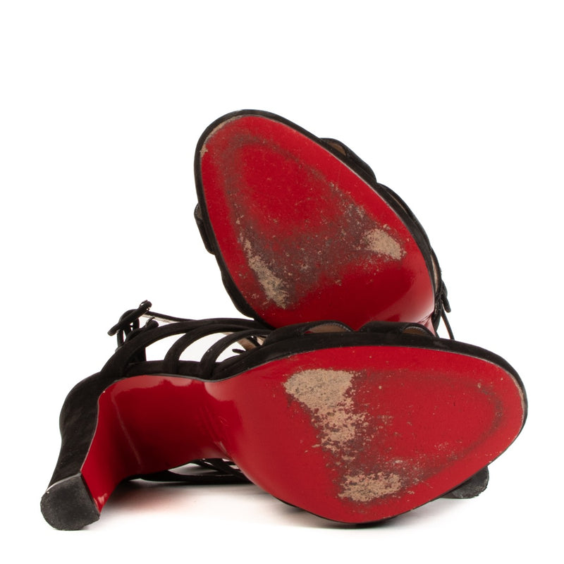 Christian Louboutin Neronna Suede Caged Sandalen - Maat 39.5