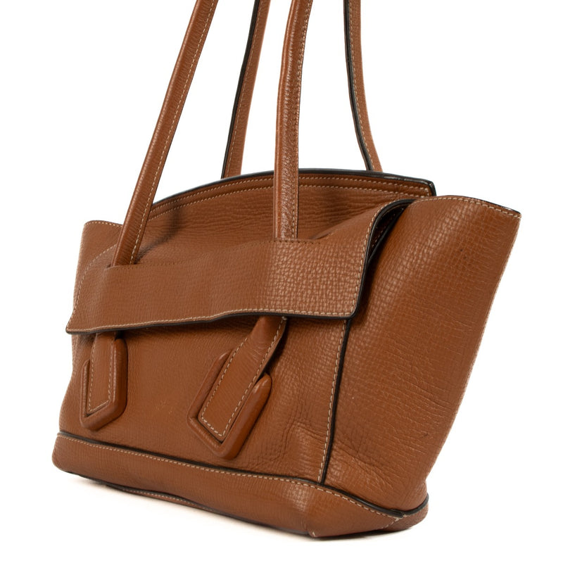 Buy online authentic second hand Bottega Veneta Wood Calfskin Arco Small Bag in very good condition at Labellov in Antwerp, Brussels, Knokke