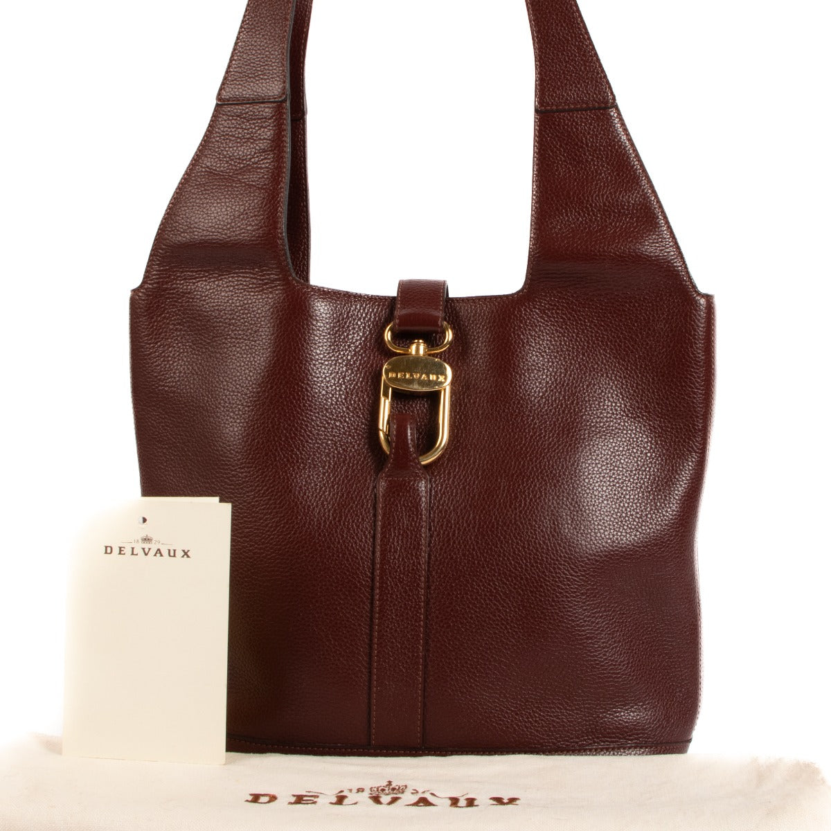 Delvaux Liaison Burgundy Trotteur Shoulder Bag