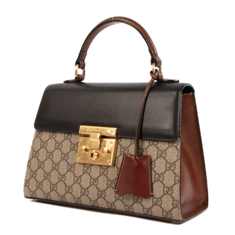 Gucci GG Supreme Padlock Small Top Handle Bag