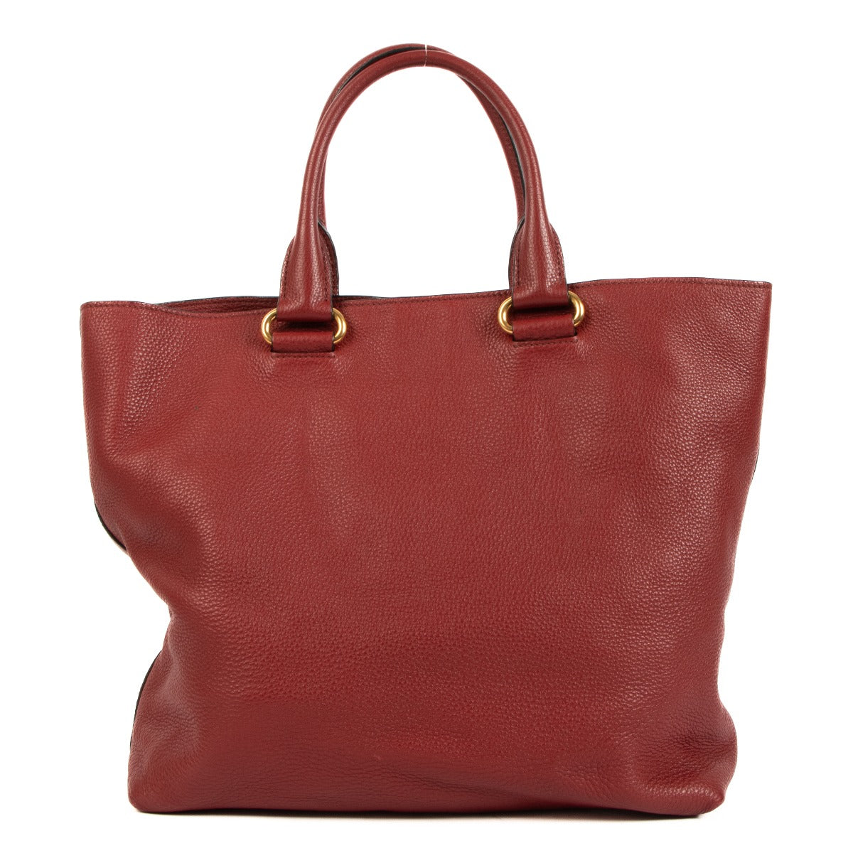 Sac cabas Prada en cuir Vitello Daino rouge