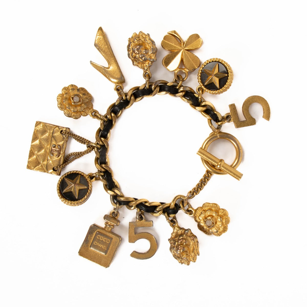 Chanel 93A Gold Icon Charm Bracelet