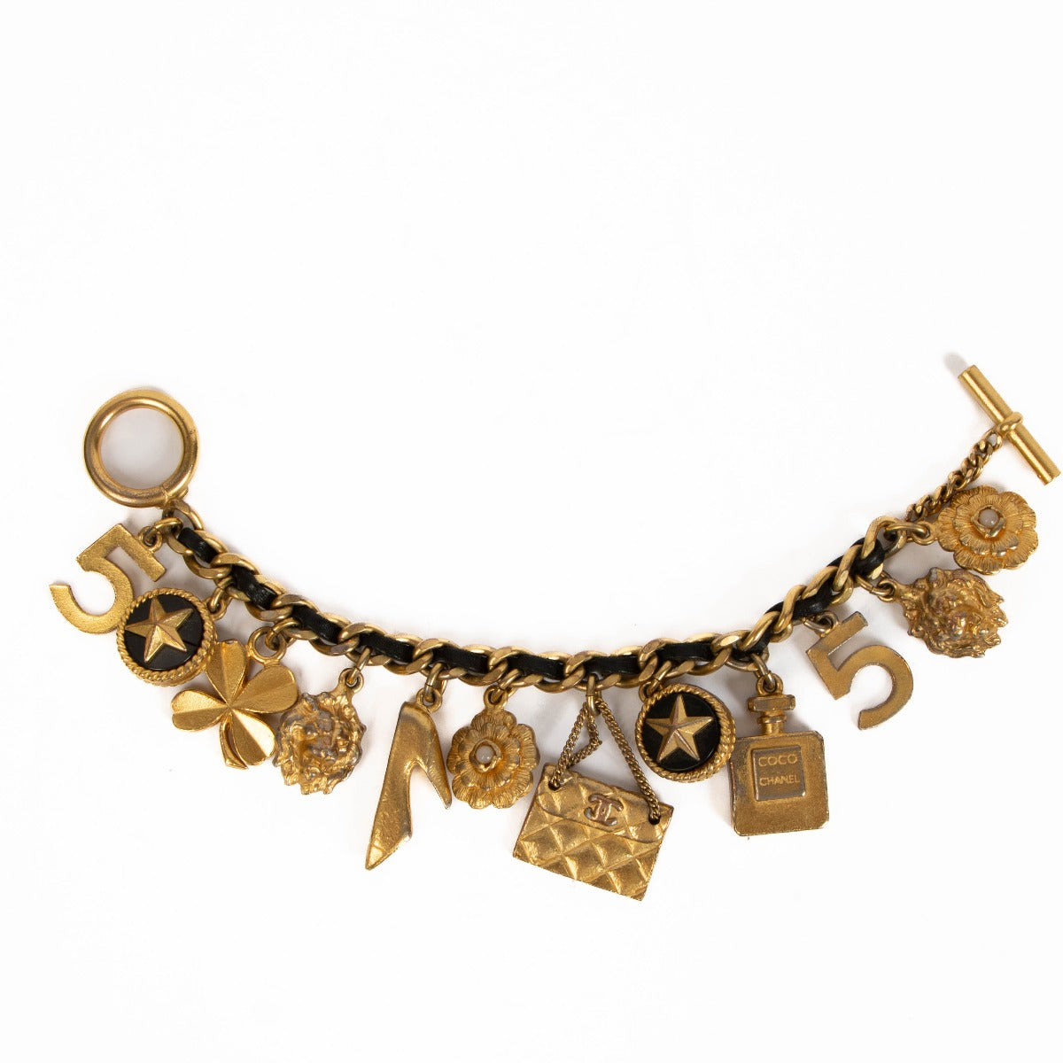 Chanel 93A Gold Icon Charm Bracelet