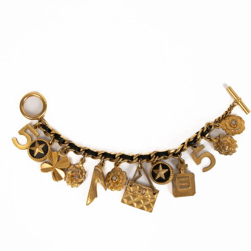 Chanel 93A Gold Icon Charm Bracelet