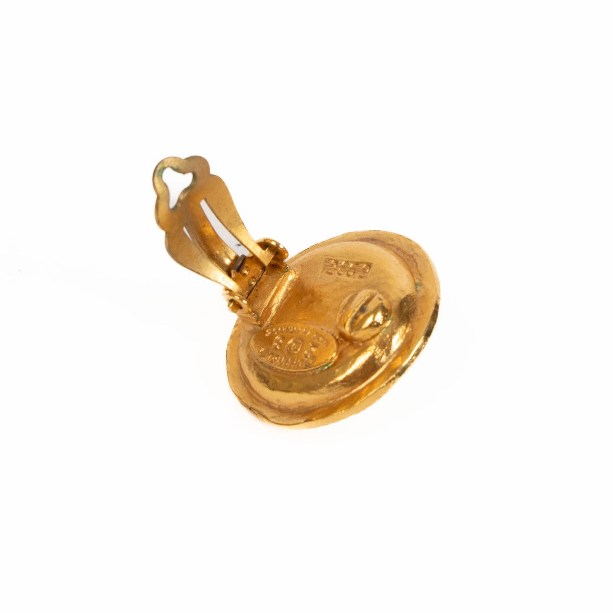 Chanel Gouden Vintage Parel Clip-On Oorbellen