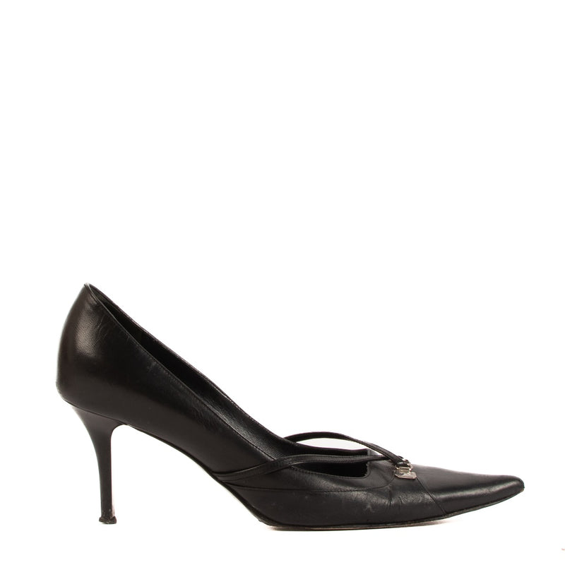 Dior Vintage Tux Black Leather Pumps