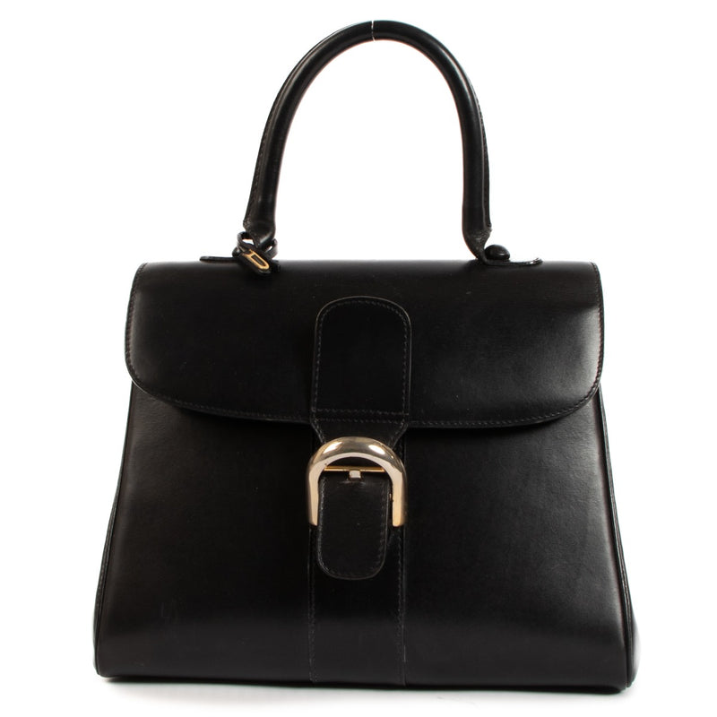 Delvaux 1970s Brillant MM Black Box Calf