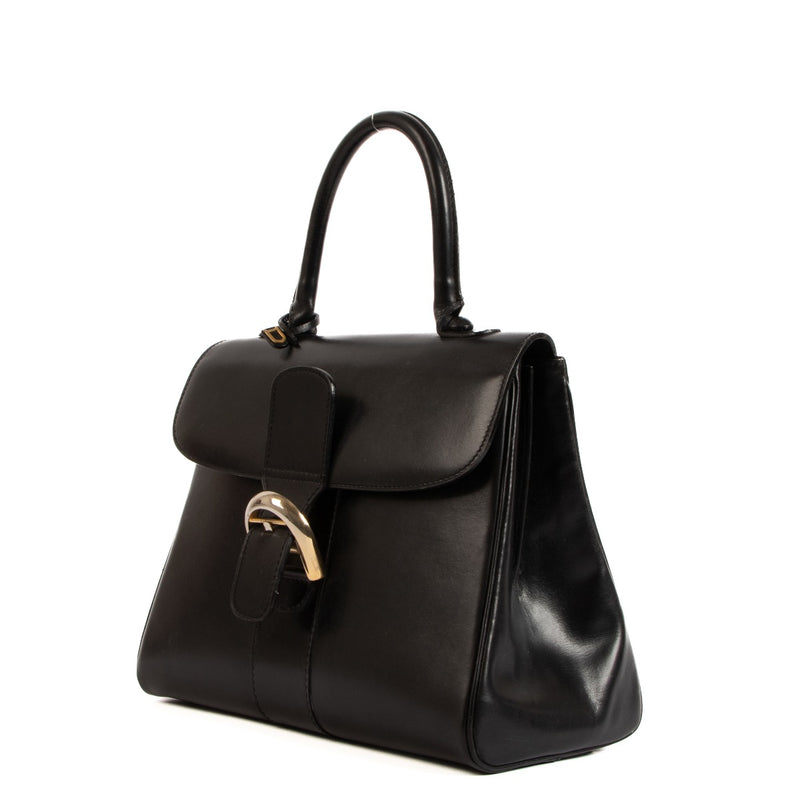Delvaux 1970s Brillant MM Black Box Calf