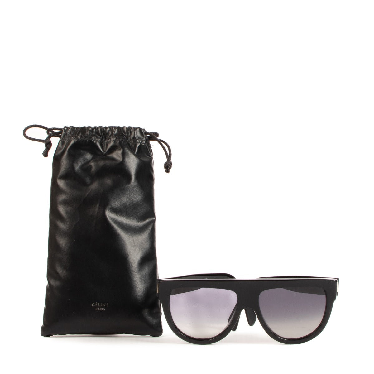 Celine Zwarte platte top Aviator zonnebril